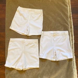 Crewcut girls white shorts; sz 14; 92% cotton, 8% spandex; set of 3, brand new